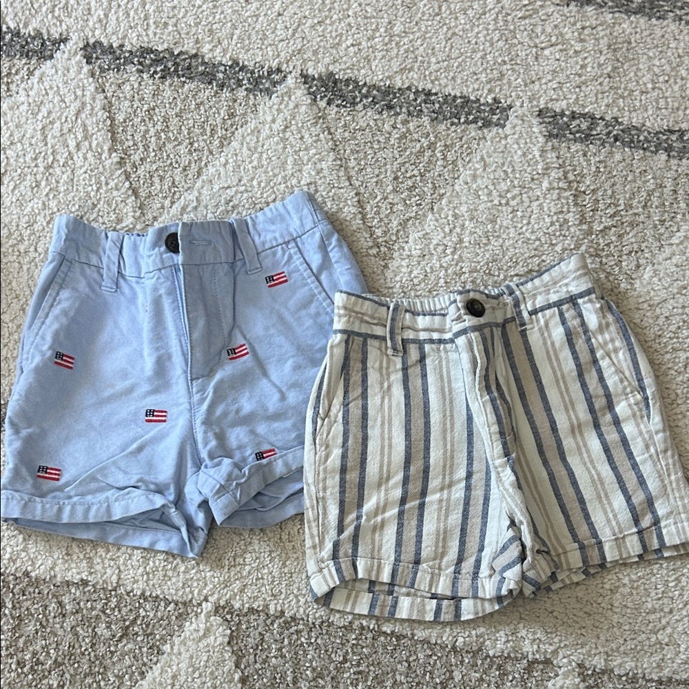 Janie and Jack Blue and Cream Kids Shorts Set